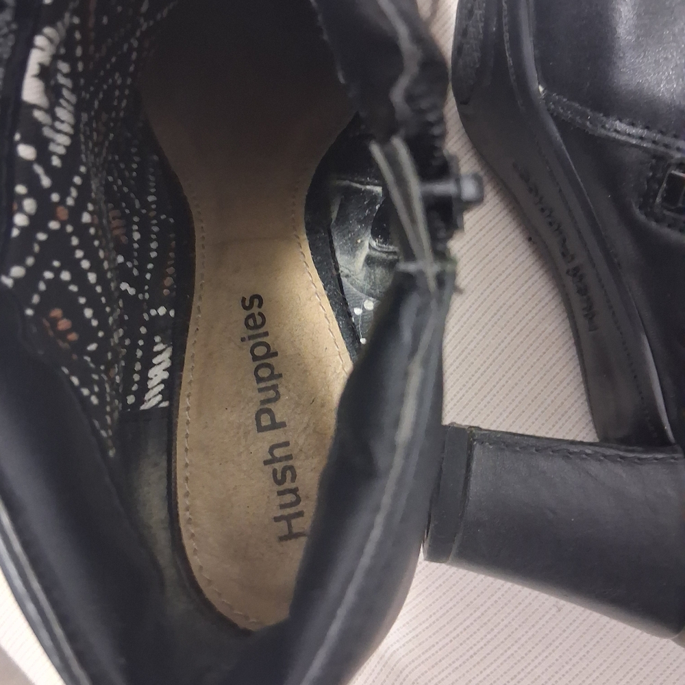 Hush Puppies Black Heeled Boots for Women